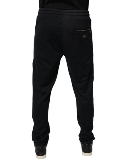 Dolce & Gabbana Black Cotton Men Jogger Sweatpants Pants