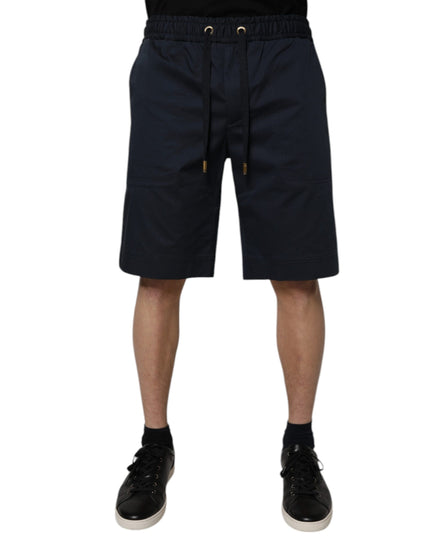 Dolce & Gabbana Navy Blue Cotton Stretch Men Bermuda Shorts