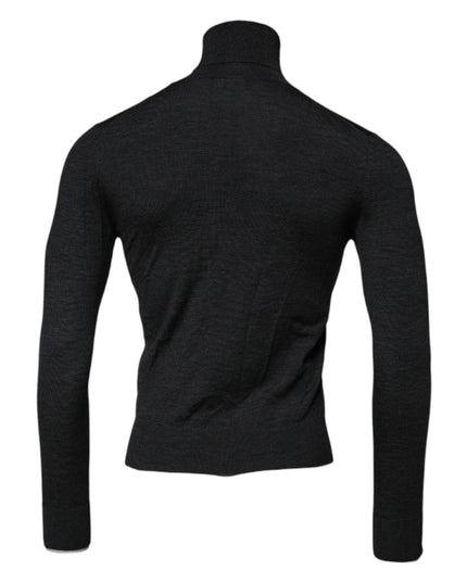 Dolce & Gabbana Black Wool Turtle Neck Men Pullover Sweater