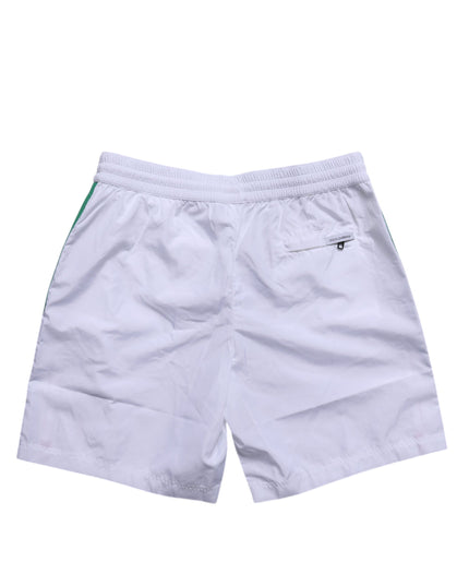 Dolce & Gabbana White Logo Polyester Men Beachwear Swimwear