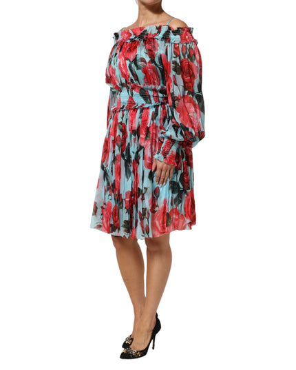 Dolce & Gabbana Multicolor Romantic Floral Silk Chiffon Dress