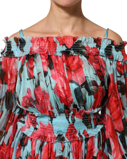 Dolce & Gabbana Multicolor Romantic Floral Silk Chiffon Dress
