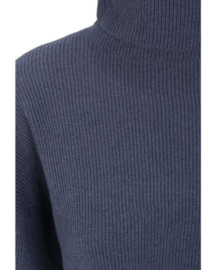 Brunello Cucinelli Blue Cashmere Turtleneck