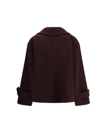 Chloé Bordeaux Fleece Wool Coat