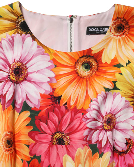 Dolce & Gabbana Multicolor Floral Print SilkSheath Midi Dress