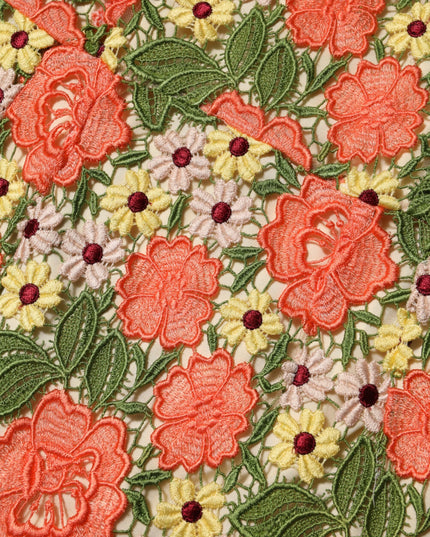 Dolce & Gabbana Multicolor Floral Embroidery Aline Mini Dress