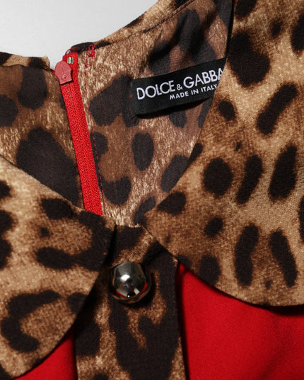 Dolce & Gabbana Red Leopard Viscose Sheath A-line Dress