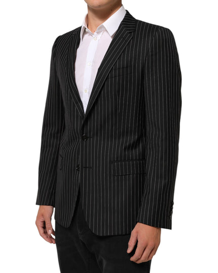 Dolce & Gabbana Black Stripes MARTINI 1 Button Suit Blazer
