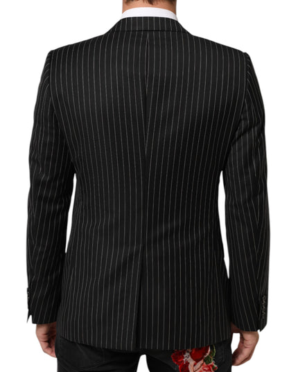 Dolce & Gabbana Black Stripes MARTINI 1 Button Suit Blazer