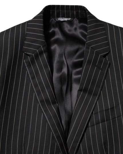 Dolce & Gabbana Black Stripes MARTINI 1 Button Suit Blazer