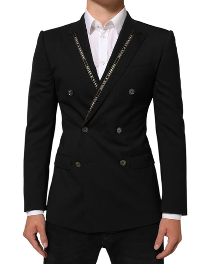 Dolce & Gabbana Black SICILIA Double Breasted Jacket Blazer