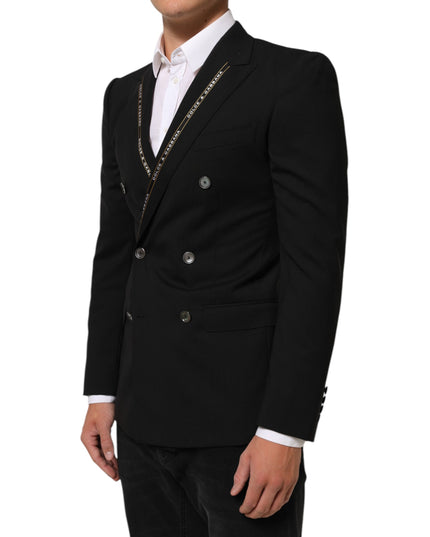 Dolce & Gabbana Black SICILIA Double Breasted Jacket Blazer