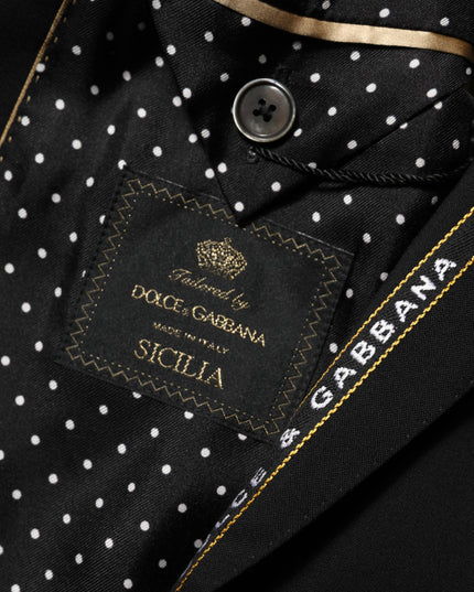 Dolce & Gabbana Black SICILIA Double Breasted Jacket Blazer