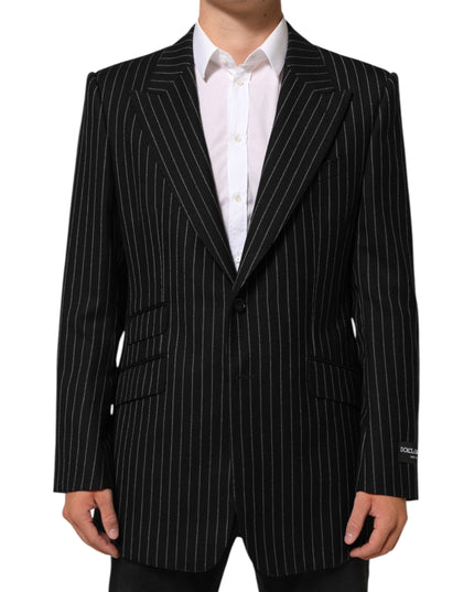 Dolce & Gabbana Black Stripes 2 Buttons Suit Jacket Blazer