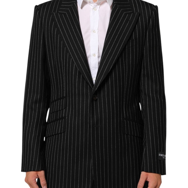 Dolce & Gabbana Black Stripes 2 Buttons Suit Jacket Blazer