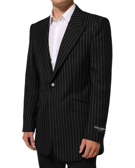 Dolce & Gabbana Black Stripes 2 Buttons Suit Jacket Blazer