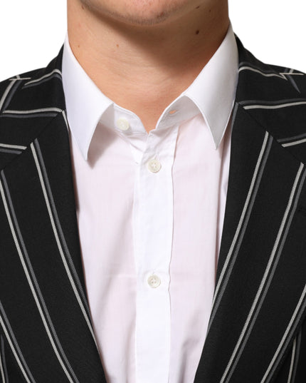 Dolce & Gabbana Black Stripes SICILIA 1 Button Suit Blazer