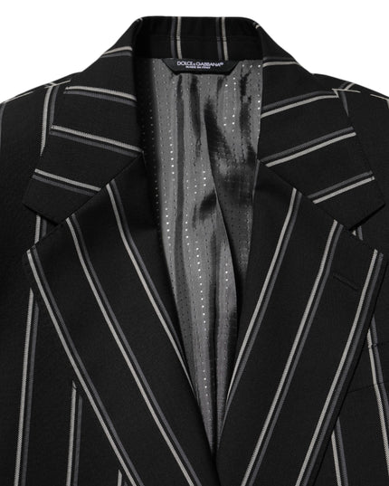 Dolce & Gabbana Black Stripes SICILIA 1 Button Suit Blazer
