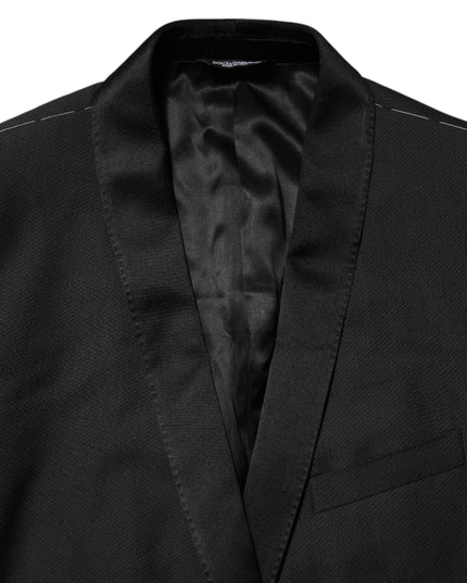 Dolce & Gabbana Black Wool GOLD 1 Button Suit Coat Blazer