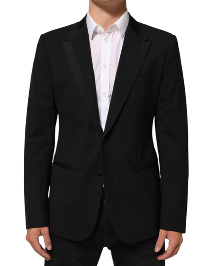 Dolce & Gabbana Black Wool 2 Buttons Suit Men Jacket Blazer