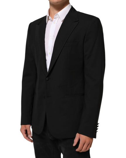 Dolce & Gabbana Black Wool 2 Buttons Suit Men Jacket Blazer