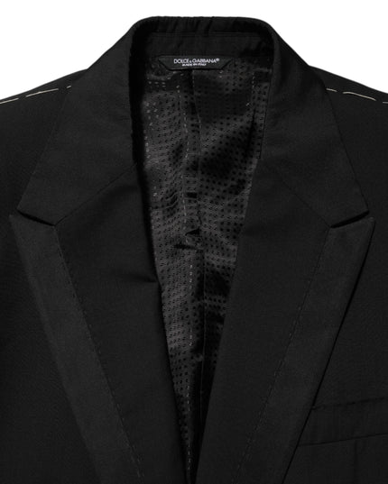 Dolce & Gabbana Black Wool 2 Buttons Suit Men Jacket Blazer