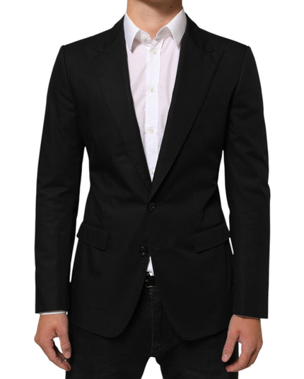 Dolce & Gabbana Black Wool 2 Buttons Suit Men Jacket Blazer