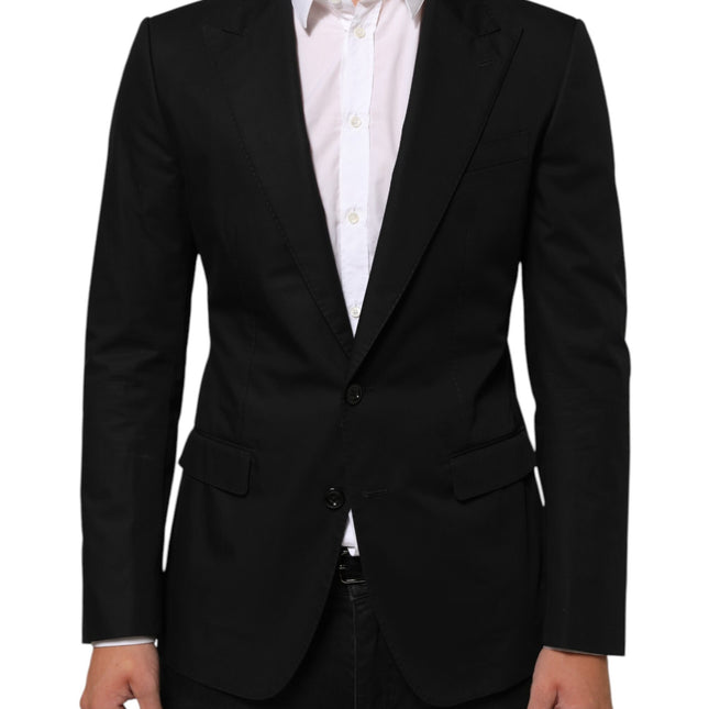 Dolce & Gabbana Black Wool 2 Buttons Suit Men Jacket Blazer
