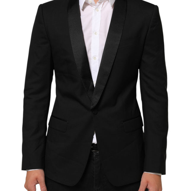 Dolce & Gabbana Black MARTINI 1 Button Suit Jacket Blazer