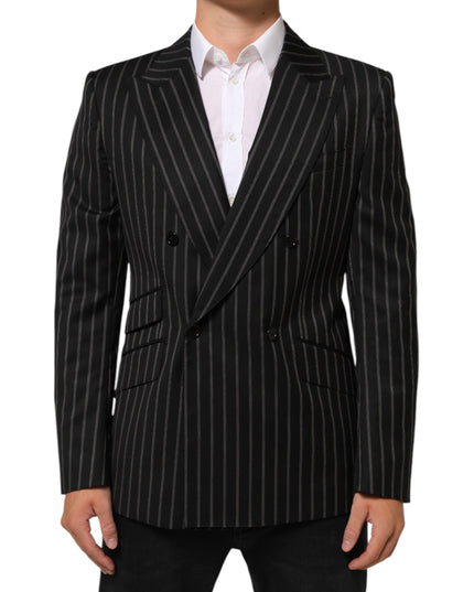 Dolce & Gabbana Black Stripes SICILIA 1 Button Suit Blazer
