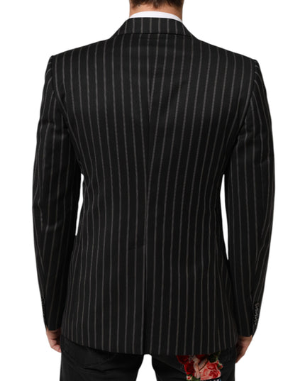 Dolce & Gabbana Black Stripes SICILIA 1 Button Suit Blazer