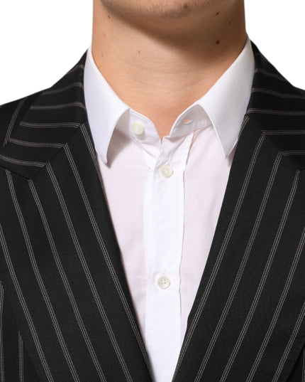 Dolce & Gabbana Black Stripes SICILIA 1 Button Suit Blazer