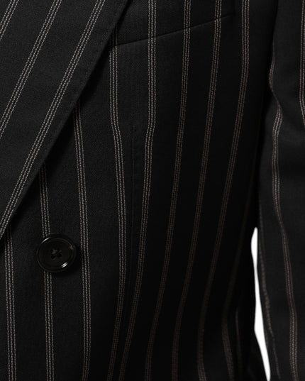 Dolce & Gabbana Black Stripes SICILIA 1 Button Suit Blazer