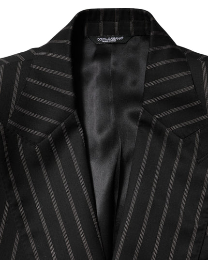 Dolce & Gabbana Black Stripes SICILIA 1 Button Suit Blazer