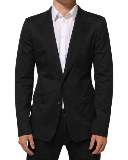 Dolce & Gabbana Black Cotton 2 Buttons Suit Jacket Blazer