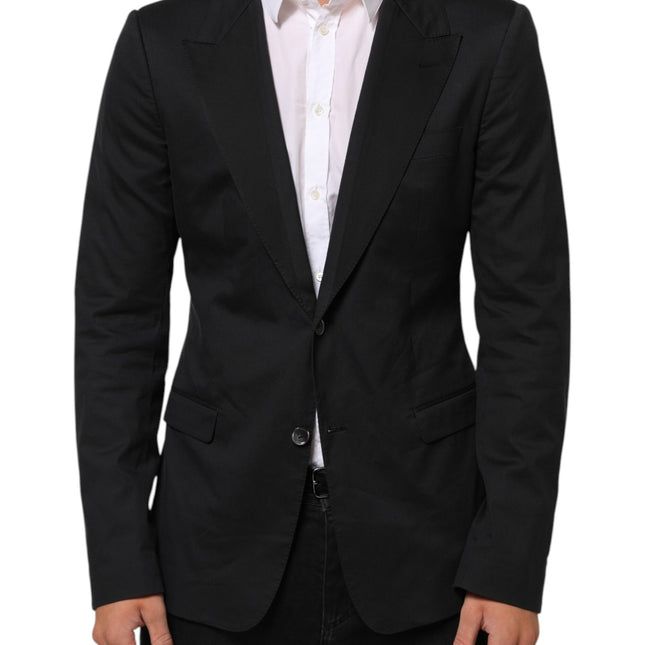 Dolce & Gabbana Black Cotton 2 Buttons Suit Jacket Blazer
