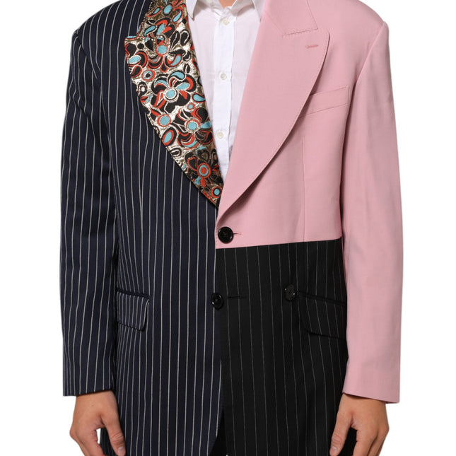 Dolce & Gabbana Multicolor Patchwork Single Breasted Jacket Blazer