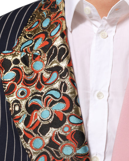 Dolce & Gabbana Multicolor Patchwork Single Breasted Jacket Blazer