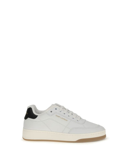 Saint Laurent White Calf Leather Bos Taurus Low Top Sneakers