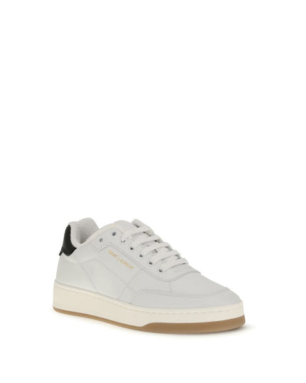 Saint Laurent White Calf Leather Bos Taurus Low Top Sneakers