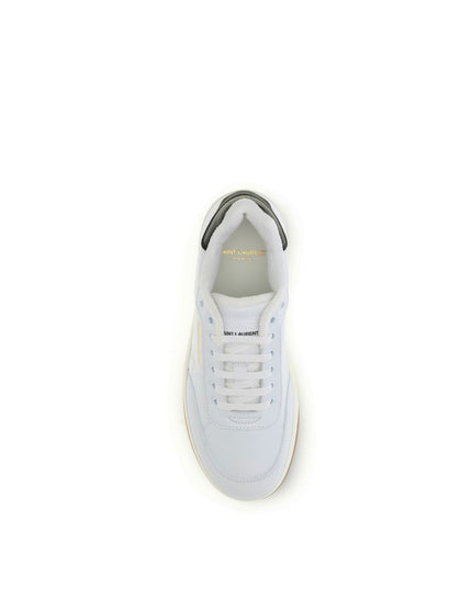 Saint Laurent White Calf Leather Bos Taurus Low Top Sneakers
