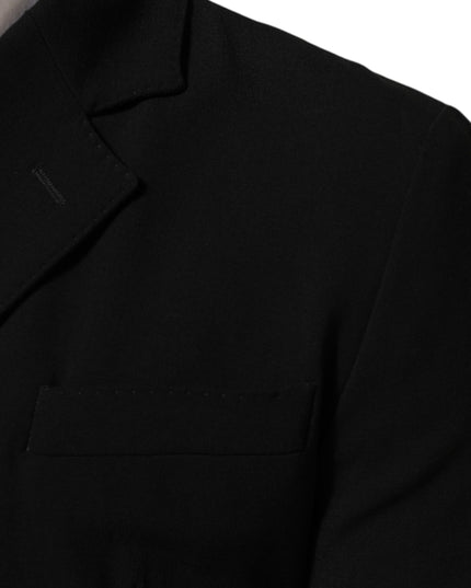 Dolce & Gabbana Black Wool Double Breasted Men Jacket Blazer