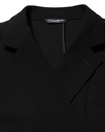 Dolce & Gabbana Black Wool Double Breasted Men Jacket Blazer