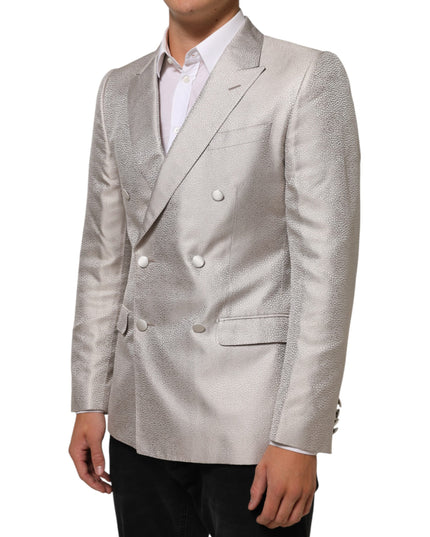 Dolce & Gabbana Beige MARTINI Double-Breasted Suit Blazer