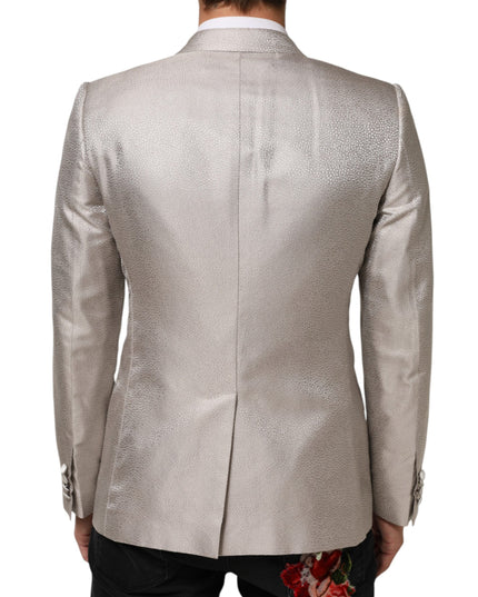 Dolce & Gabbana Beige MARTINI Double-Breasted Suit Blazer
