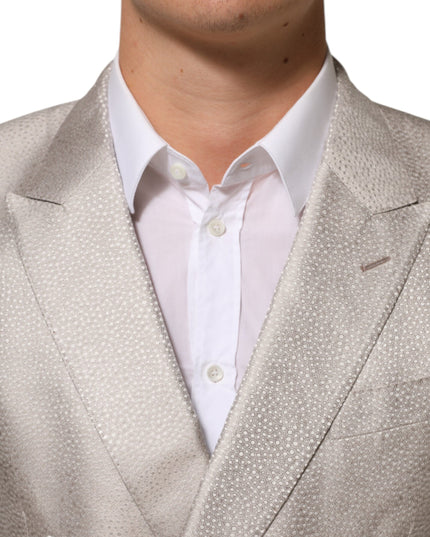 Dolce & Gabbana Beige MARTINI Double-Breasted Suit Blazer