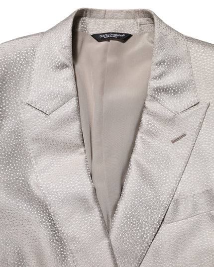 Dolce & Gabbana Beige MARTINI Double-Breasted Suit Blazer