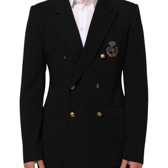 Dolce & Gabbana Black Wool 2 Buttons Suit Men Jacket Blazer