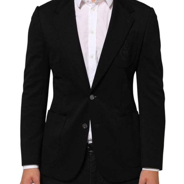 Dolce & Gabbana Black Viscose 2 Buttons Suit Jacket Blazer