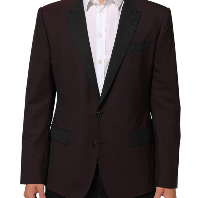 Dolce & Gabbana Maroon Wool 2 Buttons Suit Jacket Blazer